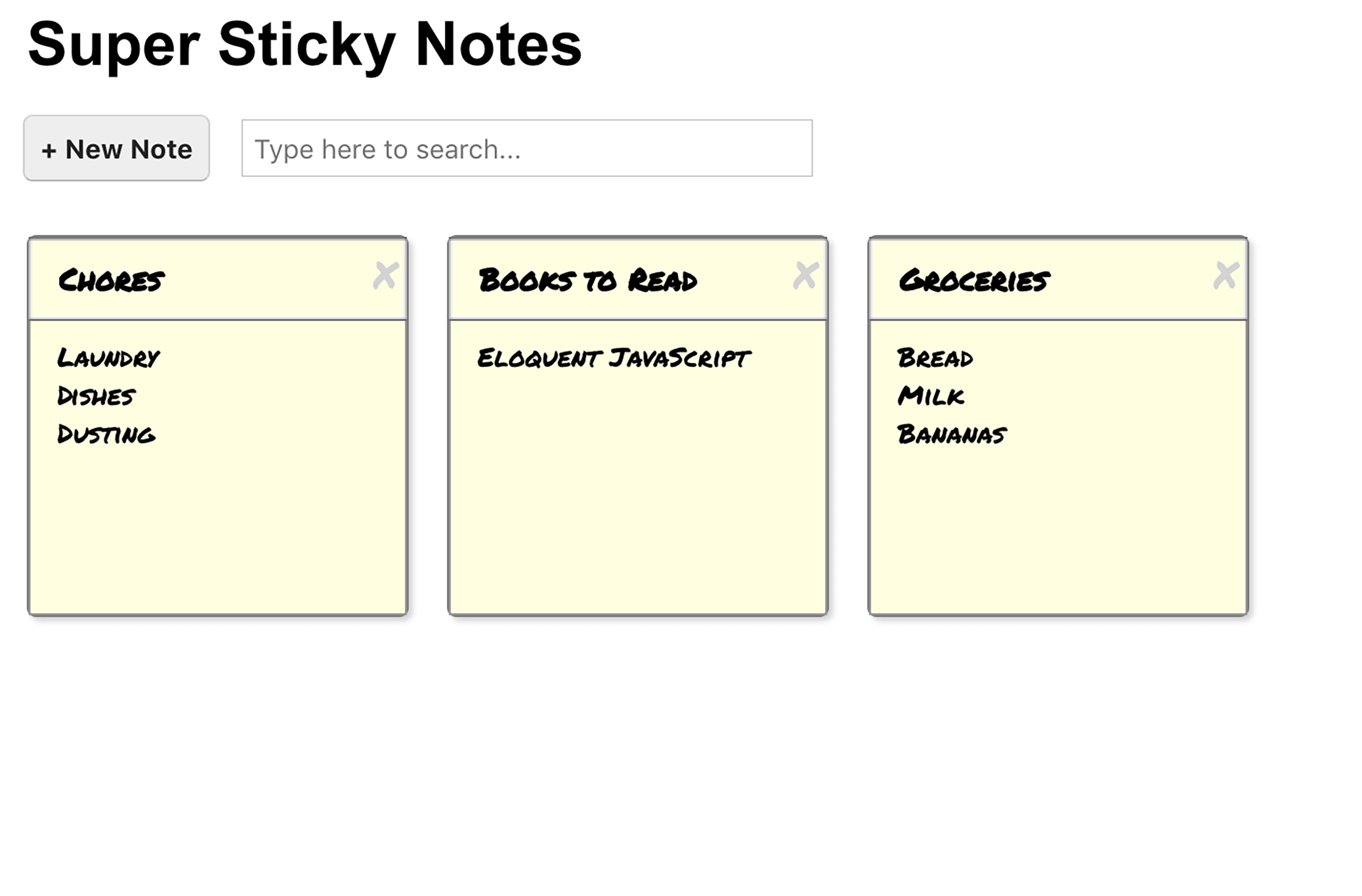 Sticky Notes UI